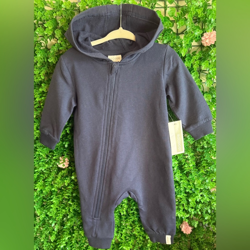 NWT - New Rococo Baby Zip Hooded Romper – 3-6M